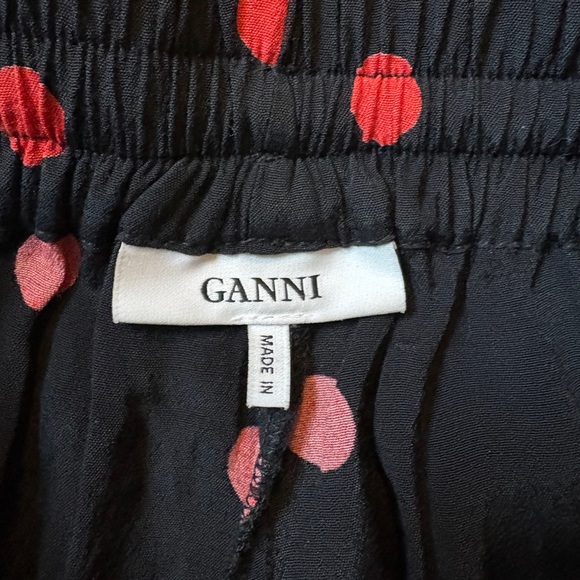 Ganni high-waisted polka dot crepe pants - Picture 4 of 5